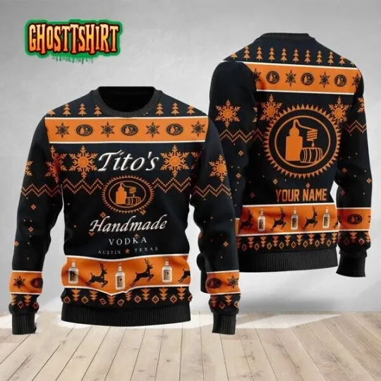 Personalized Titos Vodka Christmas Ugly Sweater