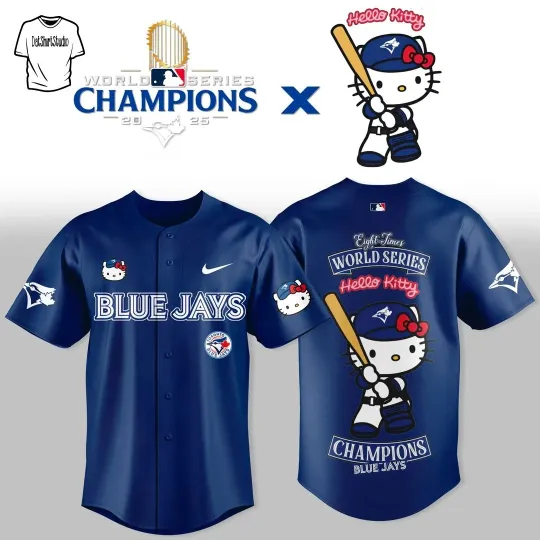 Discover Blue Jays x Hello Kit*ty World Series 2025 Champions Baseball Jersey