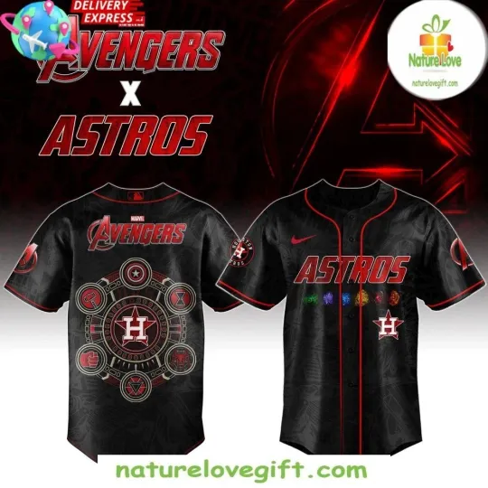 Discover Houston Astro Marvel Avengers Baseball Jersey Shirt