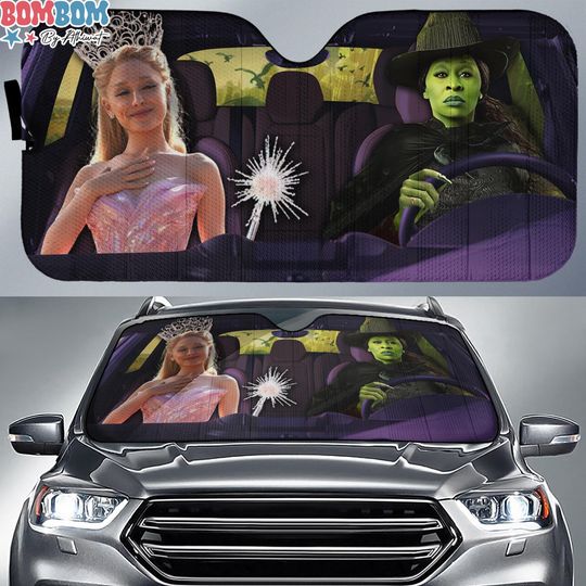 Discover The Wicked Car Sun Shade, Elphaba and Glinda Car Sun Shade, Wicked the Musical, Wicked Movie Gifts, Wicked Fans Car Accessories