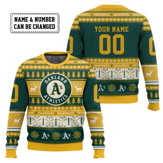 Discover Custom Name And Number Oakland Athletic Ugly Sweater