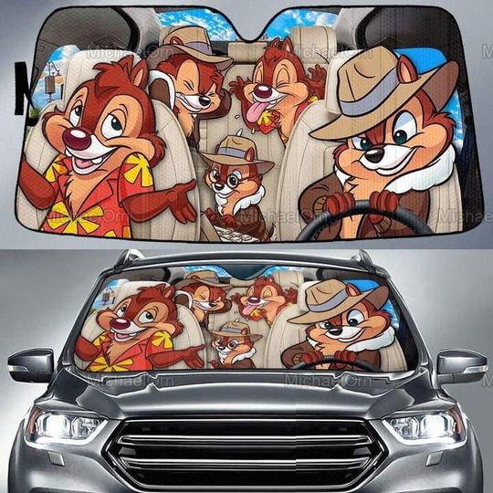 Discover Chip And Dale Car Sunshade, Chip 'n Dale Car Decor, Chip 'n Dale Auto Sunshade, Chip 'n Dale Car Sun Protector, Funny Sun Visor Car