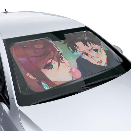 Discover Car Sun Shade with Anime Design, Stylish Auto Accessories, UV Protection, Gift for Car Lovers, Custom Car Shade