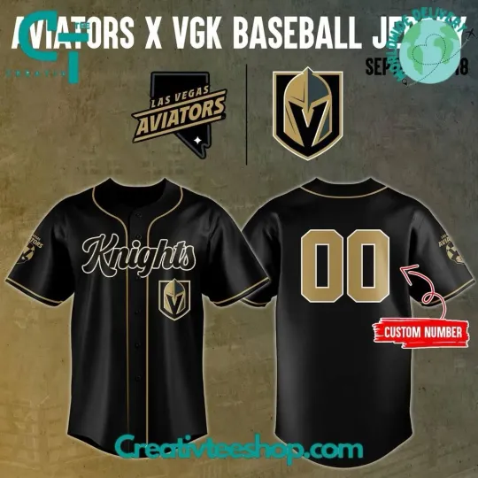 Discover Vegas Golden Knight x Las Vegas Aviator Custom Baseball Jersey