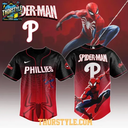 Discover Philadelphia Phillie x Spider Man Game Night 2025 The Hero Baseball Jersey