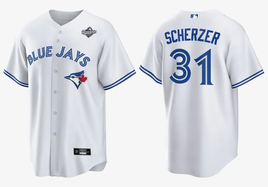 Scherzer Toronto Blue Jay 2025 World Series Participant Baseball Jersey All Size