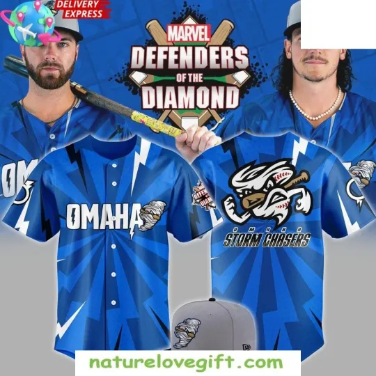 Discover Marvel Defenders Baseball Jersey Omaha Storm Chaser Size XS-5XL