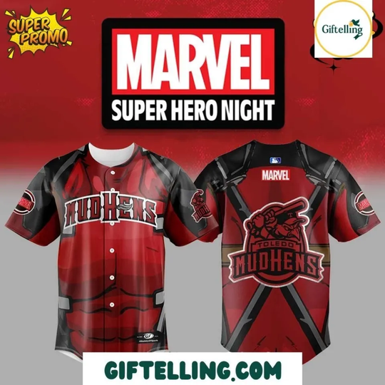 Discover Toledo Mud Hens Marvel Super Hero Night Baseball Jersey All Size