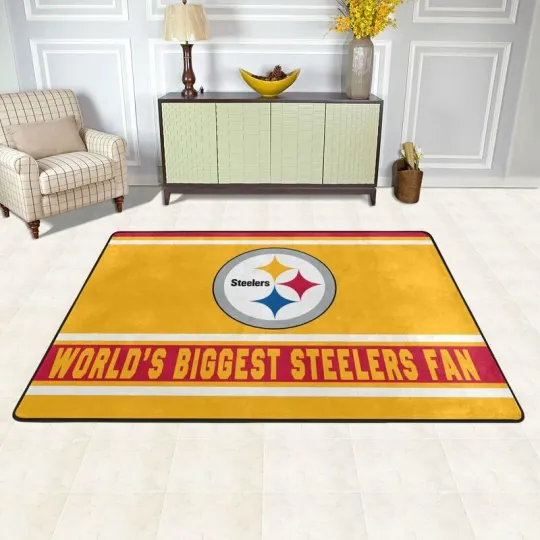 Discover World's Biggest Pittsburgh Steeler Fans Carpet Anti-skid Floor Blanket 36*24in