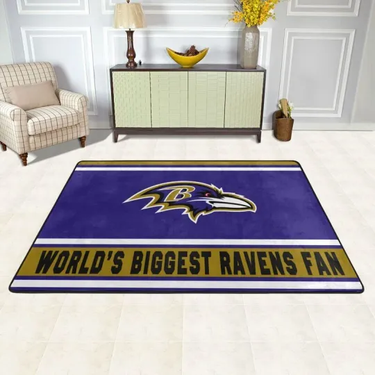 World's Biggest Baltimore Ravens Fans Rug, Football Lover Gift, Game Day Gift
