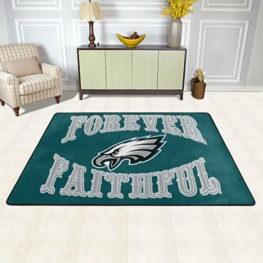 Discover Forever Faithful Philadelphia Eagles Fan Carpet Anti-skid Floor Blanket 36*24in