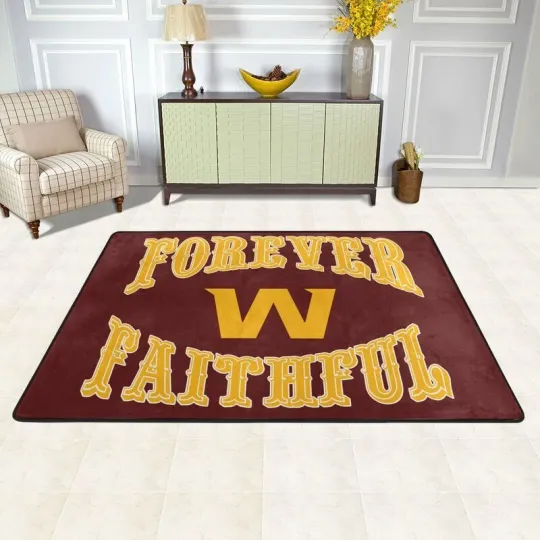 Discover Forever Faithful Washington Redskins Fan Carpet Anti-skid Floor Blanket 36*24in