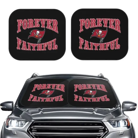 Discover Forever Faithful Tampa Bay Buccaneers Foldable Car Windshield Cover Car Sunshade