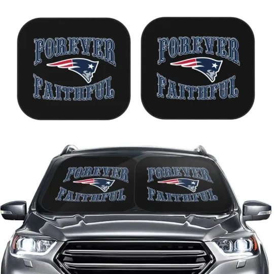 Discover Forever Faithful New England Patriots Foldable Car Windshield Cover Car Sunshade