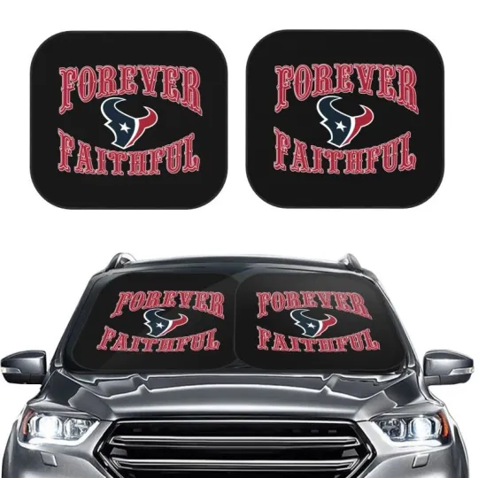 Discover Forever Faithful Houston Texans Foldable Car Windshield Cover Car Sunshade