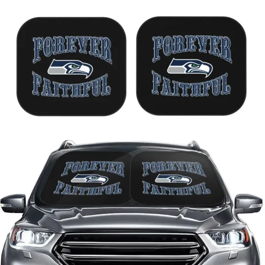 Discover Forever Faithful Seattle Seahawks Foldable Car Windshield Cover Car Sunshade