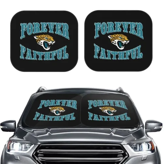 Discover Forever Faithful Jacksonville Jaguars Foldable Car Windshield Cover Car Sunshade