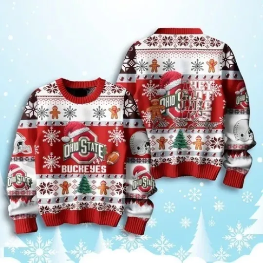 Ohio State They Not Like Us Buckeyes Ugly Christmas Sweater