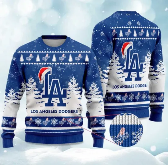 Discover SALE!! 2025 Dodgers Snowflakes Christmas Ugly Sweater