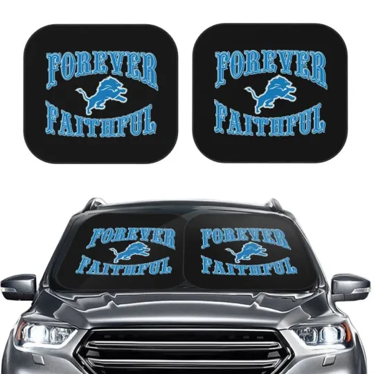 Discover Forever Faithful Detroit Lions Foldable Car Windshield Cover Car Sunshade