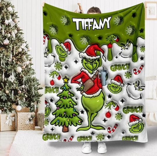 Discover Custom Name funny character Snow Flake Fleece Blanket
