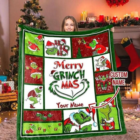 Discover Custom Name funny character Snow Flake Fleece Blanket