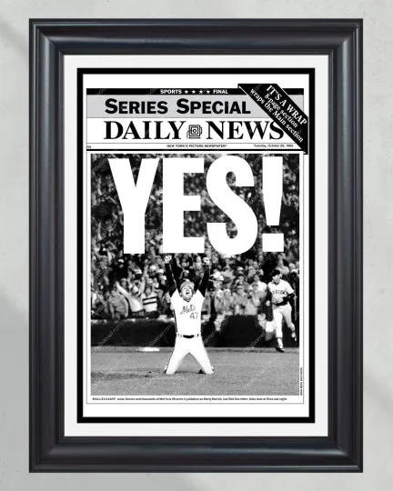 1986 NY Mets “YES” World Series Champions UnFramed Front Page Newspaper Print