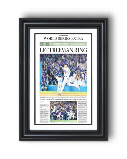 2025 Los Angeles Dodgers World Series Game 3 "Let Freeman Ring" UnFramed Newspaper