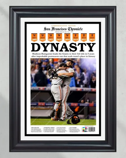 Discover 2014 San Francisco Giants World Series Champions UnFramed Newspaper Cover Print