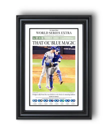 Discover 2024 LA Dodgers World Series Champions "BLUE MAGIC" UnFramed Newspaper