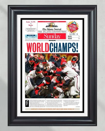 1995 Atlanta Braves World Series Champions UnFramed Front Page Newspaper Print