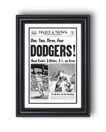 Discover 1963 LA Dodgers World Series Champs UnFramed Newspaper Print