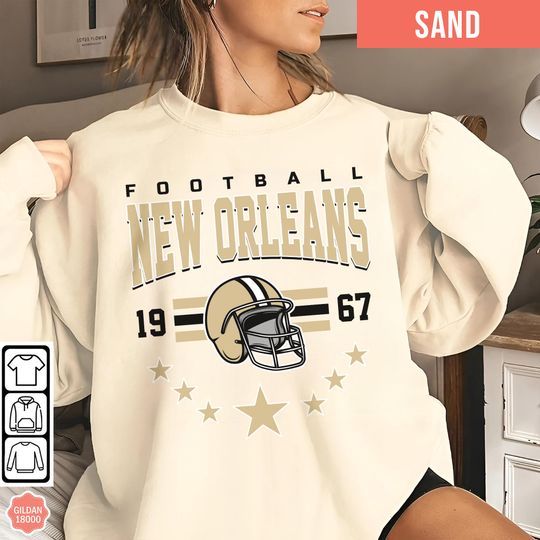 Discover New Orleans Football Vintage Sweatshirt, Retro Saint Sunday Football Shirt, New Orleans Fan Gifts