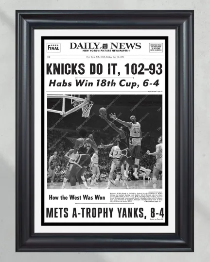 Discover 1973 New York Knicks NBA Champion UnFramed Front Page Newspaper Print