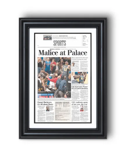 Discover 2004 Malice at the Palace Pacers vs. Pistons Brawl UnFramed Newspaper:
