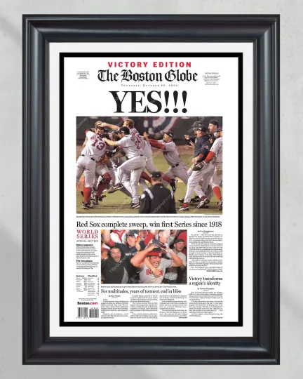 2004 Red Sox World Series Baseball Champions UnFramed Newspaper Cover Print Fenway