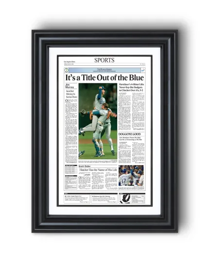 Discover 1988 Los Angeles Dodgers World Series Champions UnFramed Front Page Newspaper Prin