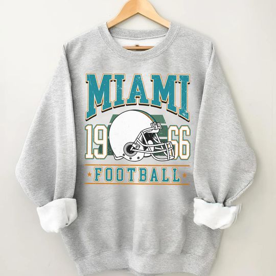 Miami Football Vintage Sweatshirt, Retro Miami Dolphin Football Gift