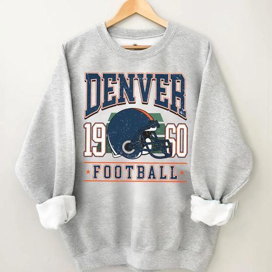 Discover Retro Denver Football Sweatshirt, Game Day Gift, Sunday Football