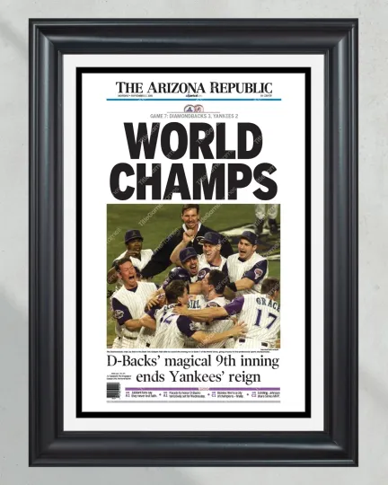 Discover 2001 Arizonna Diamondbacks World Series UnFramed Newspaper Print-UnFramed
