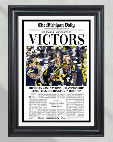 2024 Michigan Wolverines National Championship 'VICTORS' -Michigan Daily UnFramed