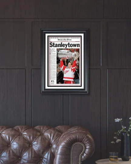 Discover 1997 Detroit Red Wings Stanley Cup Champion Framed Front Page Newspaper Print