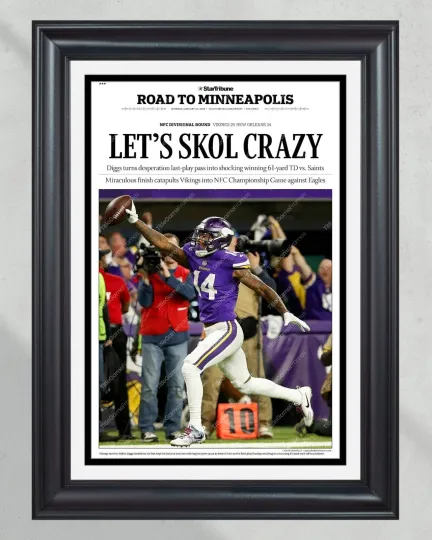 2018 Minnesota Vikings FC Divional Round "LET'S SKOL CRAZY' UnFramed Newspaper