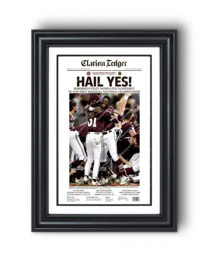 2021 Mississippi State Bulldogs College World Series Champion UnFramed Newspaper