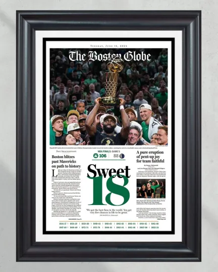 2024 Boston Celtics NBA Champions 'Sweet 18' UnFramed Newspaper