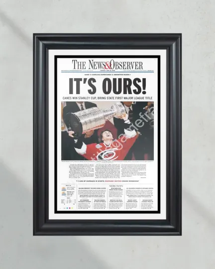 Discover 2006 Carolina Hurricanes Stanley Cup Champions Framed Newspaper Front Page Print
