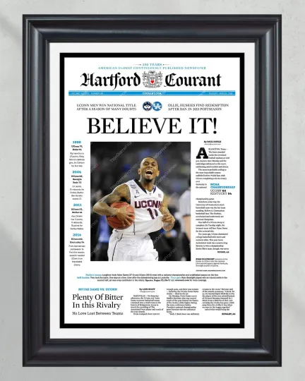 2014 UConn Huskies NCAA College Basketball Champions 'BELIEVE IT!' UnFramed Front