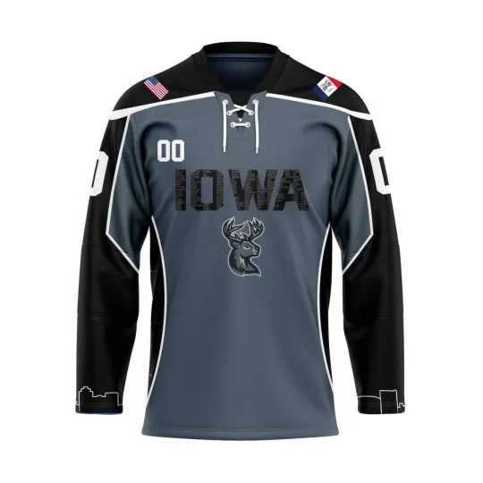 Discover Personalized Iowa Heartlanders 2025/26 Black Lace Hockey Shirt Men's Fan Gear