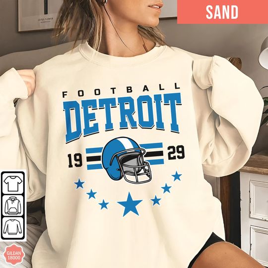 Detroit Lions Football Team Sweatshirt, Sunday Football Sweatshirt, Gift for Football Fan