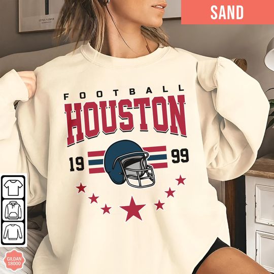 Houston Football Team Sweatshirt, Sunday Football Sweatshirt, Gift for Football Fan
